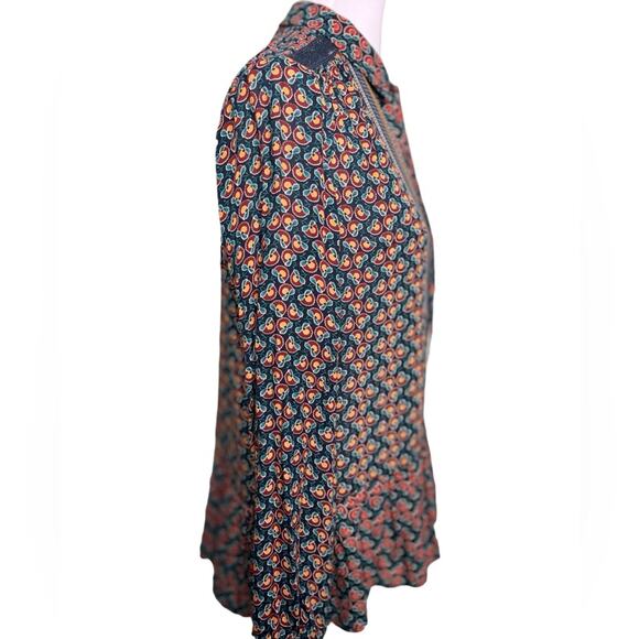 Anthropologie Maeve Janie Flounced Peasant Button Front Blouse Size 4 - Picture 8 of 11